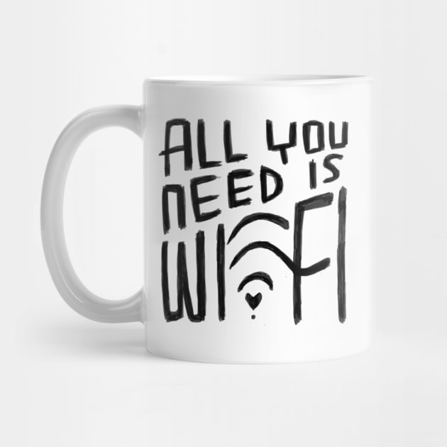 All You Need is Wifi, Digital Nomad, Free Wi Fi by badlydrawnbabe